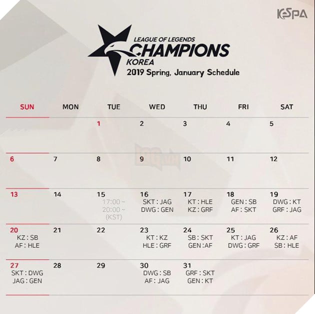 LMHT: KeSPA công bố lịch thi đấu chính thức của LCK Mùa Xuân 2019, SKT đánh ngay trận khai mạc - Ảnh 2. LMHT: KeSPA công bố lịch thi đấu chính thức của LCK Mùa Xuân 2019, SKT đánh ngay trận khai mạc - Ảnh 2.