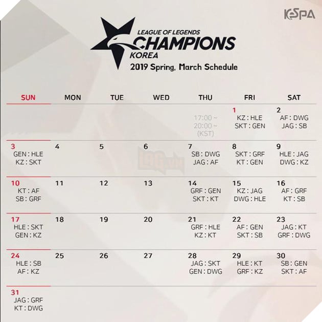 LMHT: KeSPA công bố lịch thi đấu chính thức của LCK Mùa Xuân 2019, SKT đánh ngay trận khai mạc - Ảnh 4. LMHT: KeSPA công bố lịch thi đấu chính thức của LCK Mùa Xuân 2019, SKT đánh ngay trận khai mạc - Ảnh 4.