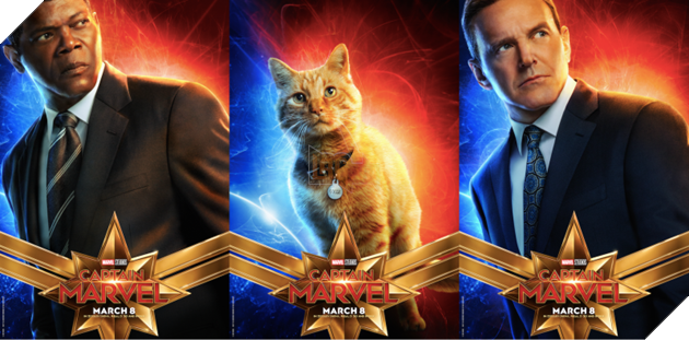 Nick Fury và Phil Coulson hồi còn trẻ, ngay giữa là chú mèo của Captain Marvel. Nguồn: Internet.