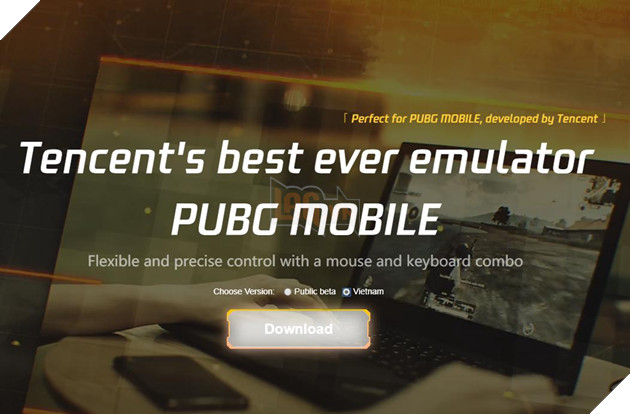 Đầu tiên bạn cần truy cập vào địa chỉ này để có thể bắt đầu quá trình chơi PUBG Mobile giả lập bản VNG của mình. Nguồn: Ảnh chụp màn hình.