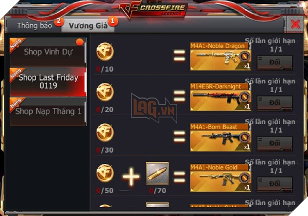 CrossFire Legends: Tặng set vũ khí VIP Transformers cùng sự kiện Nạp 1 được 2 ngay trong hôm nay 23/1 11