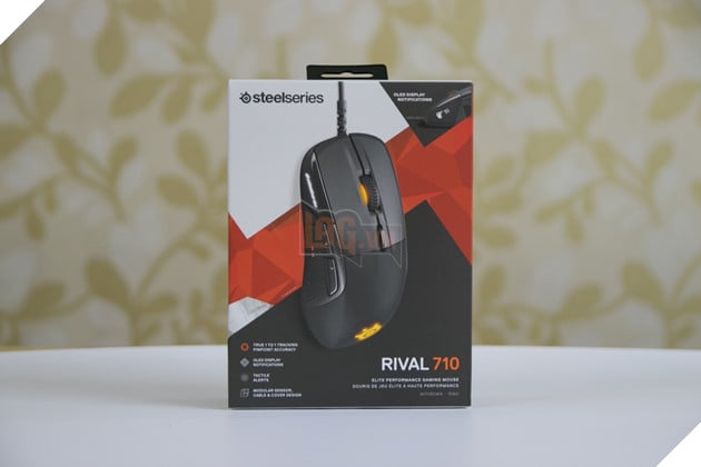 Mặt trước Steelseries Rival 710 quen thuộc với hình ảnh chuột và các tính năng nổi bật. Nguồn: Lag.vn.