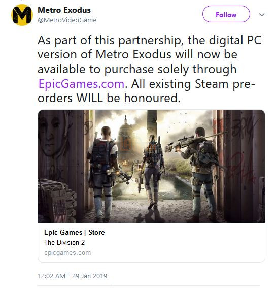 Cộng đồng game thủ đòi tẩy chay trước đòn trở mặt của Metro Exodus với Steam 2