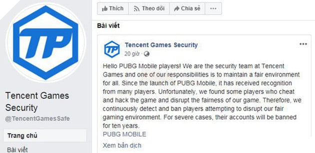 Tencent vẫn sẽ giữ hình phạt khóa tài khoản 10 năm dành cho những ai sử dụng phần mềm hack/cheat trong game 2
