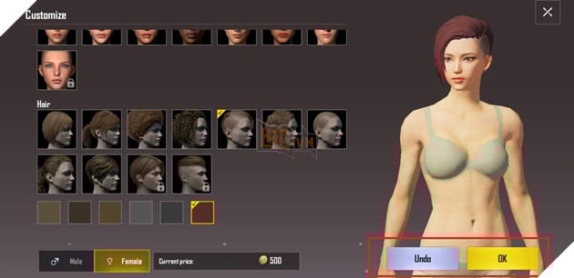 PUBG Mobile VN: Cach thay doi ngoai hinh, kieu toc cho nhan vat trong game 4 Đừng quên chọn lựa màu tóc cho nhân vật trước khi bấm nút OK nhé! Nếu chưa ưng ý hoặc không muốn tốn tiền nữa bạn có thể nhấn nút Undo đấy. Ảnh chụp màn hình.