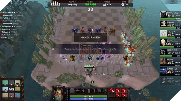 Dota Auto Chess - Bắt đầu xuất hiện hack, vừa vào trận đã có 2400% máu và sau đó là 10 con Tide 3 sao 2
