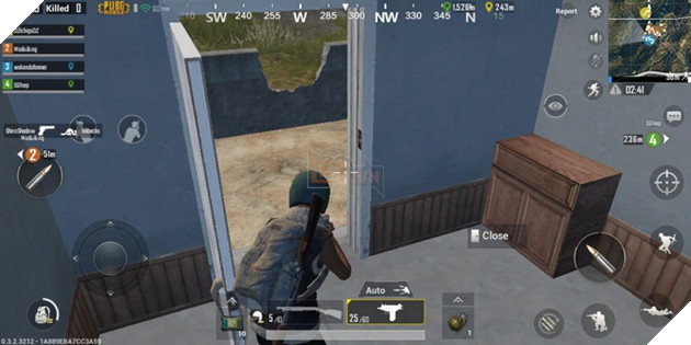 Đóng cửa sau khi vào nhà trong PUBG Mobile gần như ai cũng biết nhưng chẳng bao giờ làm theo. Nguồn: Internet.