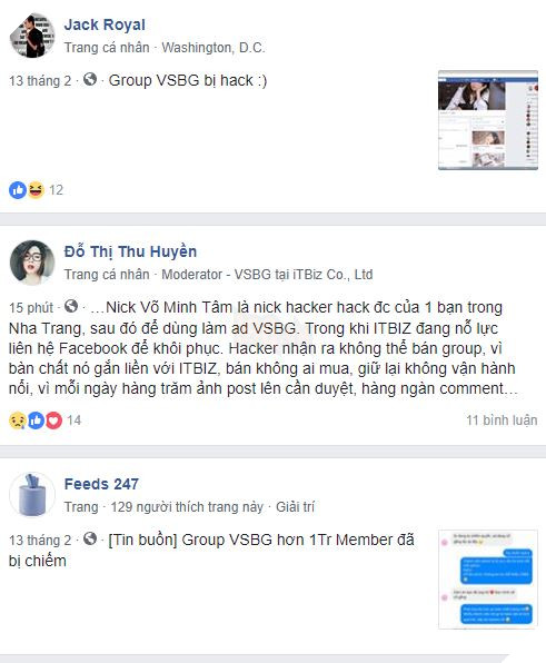 Vừa hết tết hung tin tràn ngập khi Việt Nam Sexy Bae Group bị hacker xóa trắng