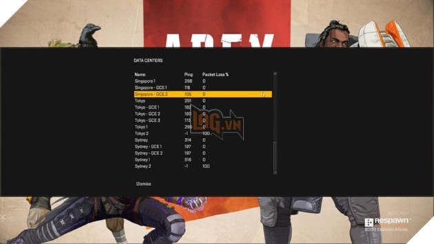 Tong hop toan bo loi trong Apex Legends va huong dan chi tiet cach khac phuc chung 5 Kiểm tra Ping (độ trễ) và chuyển server