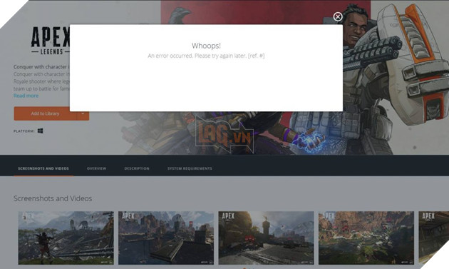 Tong hop toan bo loi trong Apex Legends va huong dan chi tiet cach khac phuc chung 10 Fix lỗi không thể nhận game