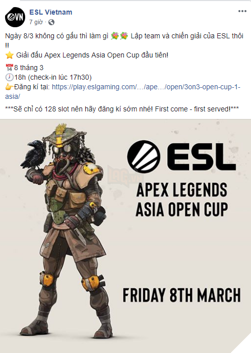 ESL thông báo tổ chức giải đấu Apex Legends lần đầu tiên tại Việt Nam 2
