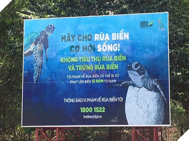 
Biển hiệu tuyên truyền được đặt tại Côn Đảo.