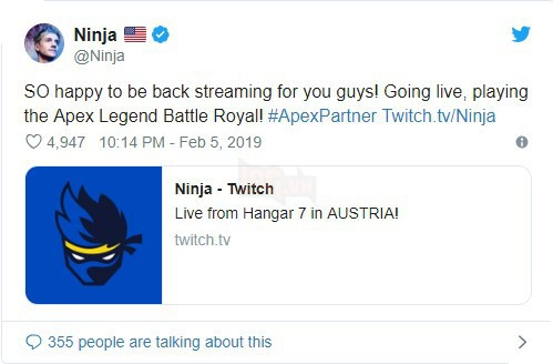 Nghi ngo EA tra 23 ty dong de Ninja choi va quang ba cho Apex Legends 2 Nghi ngờ EA trả 23 tỷ đồng để Ninja chơi và quảng bá cho Apex Legends 2
