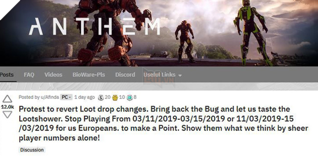 Anthem tiếp tục bị ném đá sấp mặt bởi giảm tỉ lệ rơi đồ trong game 2