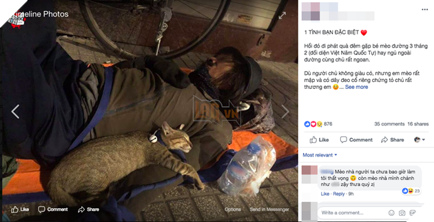 Chú mèo nhỏ nằm ngủ ngon lành trong vòng tay người đàn ông lang thang trên vỉa hè khiến nhiều người thương cảm - Ảnh 1. Chú mèo nhỏ nằm ngủ ngon lành trong vòng tay người đàn ông lang thang trên vỉa hè khiến nhiều người thương cảm - Ảnh 1.