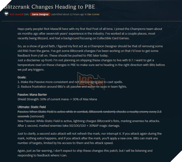 LMHT: Blitzcrank lộ thông tin làm lại bộ skill, không còn cơ chế tấn công ngẫu nhiên của chiêu cuối nữa