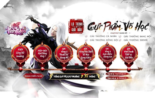 Công bố lộ trình siêu giải đấu Cực Phẩm Võ Học Mùa 1 Chạm Mặt Giang Hồ Tình Kiếm 3D