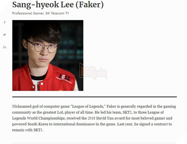 Faker được Forbes vinh danh, đứng ngang hàng với cả nhóm nhạc Black Pink 2