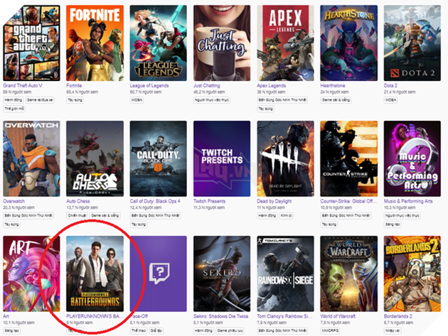 PUBG bị đá văng ra khỏi top 10 tựa game được quan tâm nhất Twitch