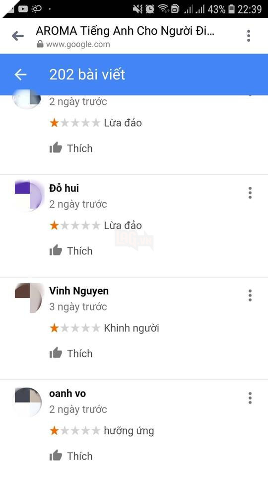 Nhân viên trung tâm Tiếng Anh van xin cộng đồng mạng ngưng rate 1 sao vì lỡ mang tên giống resort Aroma 5