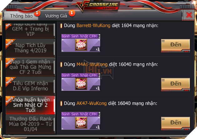 Nhận hàng loạt quà tặng VIP tiếp nối chuỗi sự kiện sinh nhật mừng CrossFire Legends 2 tuổi 12