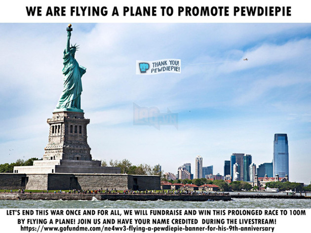 Tuyệt như fan PewDiePie, thuê cả máy bay ủng hộ cho thần tượng 2