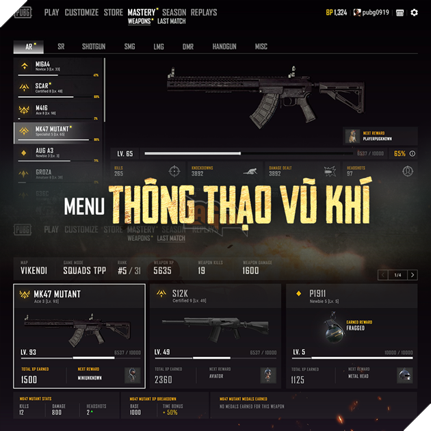 PUBG: Thông Thạo Vũ Khí và những điều mà người chơi cần biết về tính năng mới này 2
