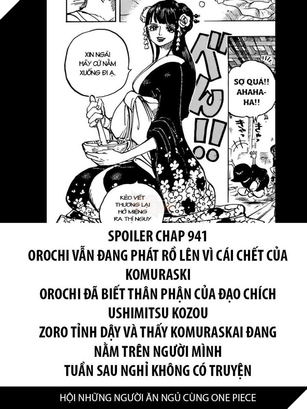 One Piece Chap 941 - Orochi cuồng nộ trước cái chết của Komurasaki