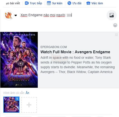 Xuất hiện trang web với lời chào mới cho bạn coi Online Avengers: Endgame nhưng sự thật lại không phải như vậy !