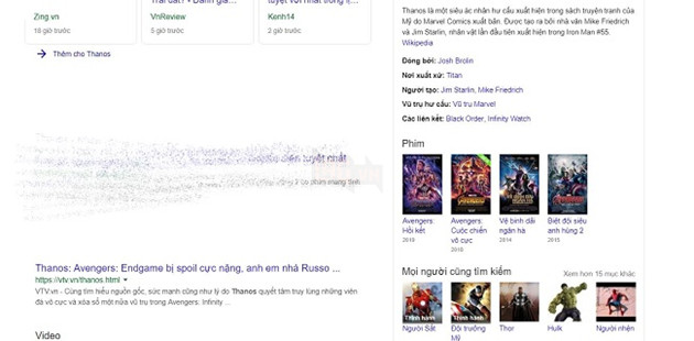 Khi Thanos chơi lầy, sẵn sàng làm bay màu kết quả tìm kiếm trên Google 2