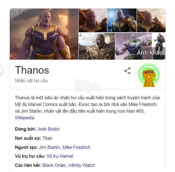 Khi Thanos chơi lầy, sẵn sàng làm bay màu kết quả tìm kiếm trên Google 4