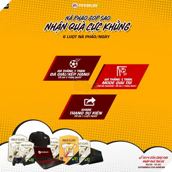 Fifa Online 4: Tổng hợp các sự kiện đặc biệt hấp dẫn mừng lễ 30/4 - 1/5 2