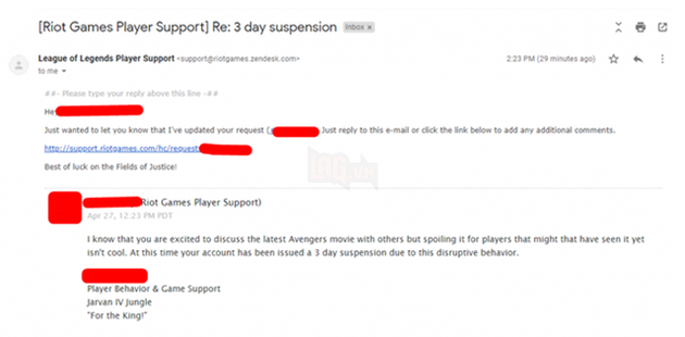 Riot Games ra tay khóa hết tất cả những tài khoản spoil Avengers: Endgame 4