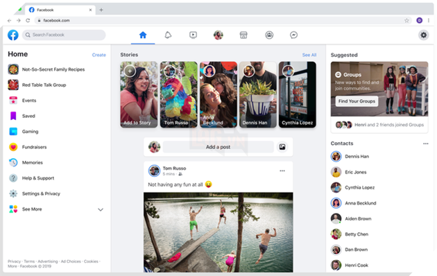 Facebook cập nhật giao diện mới, nhẹ hơn và nhiều ứng dụng hơn
