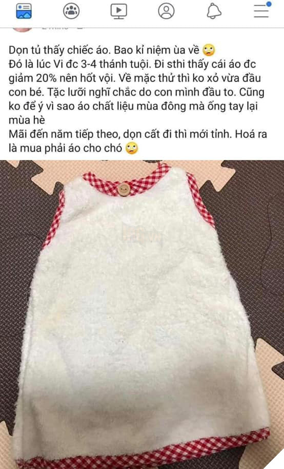  
Chiếc áo mà "bà mẹ của năm" mua nhầm cho con.