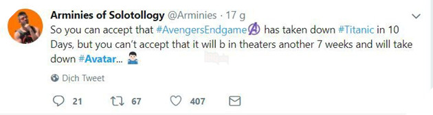 Khán giả đang hóng chờ ngày Avengers: Endgame hạ bệ Avatar 8