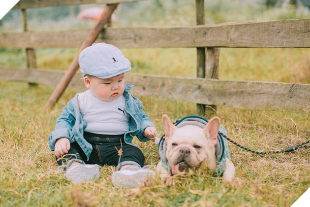 Cậu nh&#243;c kh&#243;c r&#233; &quot;ăn vạ&quot; khi phải chụp ảnh b&#234;n bạn ch&#243;: Dễ thương qu&#225; mức quy định rồi nh&#233;! - Ảnh 1.