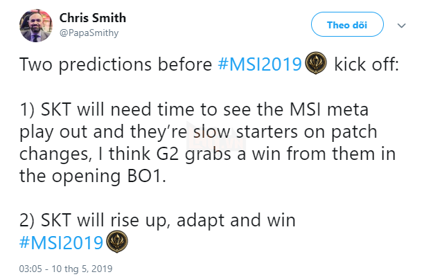 LMHT: Việc thua G2 đã được dự đoán từ trước, sau đó SKT sẽ trỗi dậy cực kì mạnh mẽ