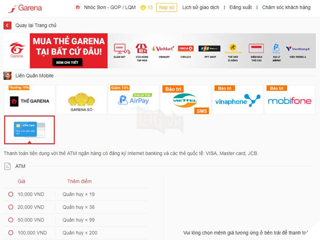 Hướng dẫn chi tiết cách nạp tiền Liên Quân mobile giá rẻ đơn giản và an toàn 12