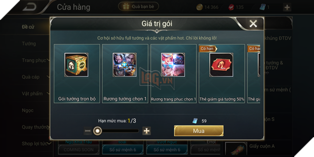 Liên Quân Mobile bán gói full tướng, dấu hiệu của đợt vét cuối cùng của Garena?