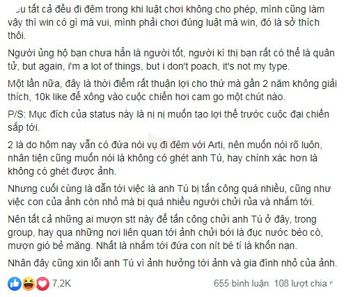 Tinikun phản bác chuyện đi đêm với những tuyển thủ khác, phản đối chuyện lách luật 4