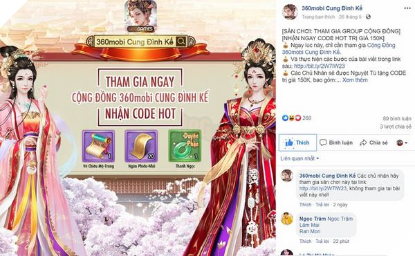 Hàng loạt ưu đãi dành tặng cho game thủ 360mobi Cung Đình Kế 2