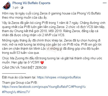 LMHT: Phong Vũ Buffalo và Zeros đã đường ai nấy đi, Fanpage Bầy Trâu vẫn hứng gạch vì tri ân muộn - Ảnh 6.