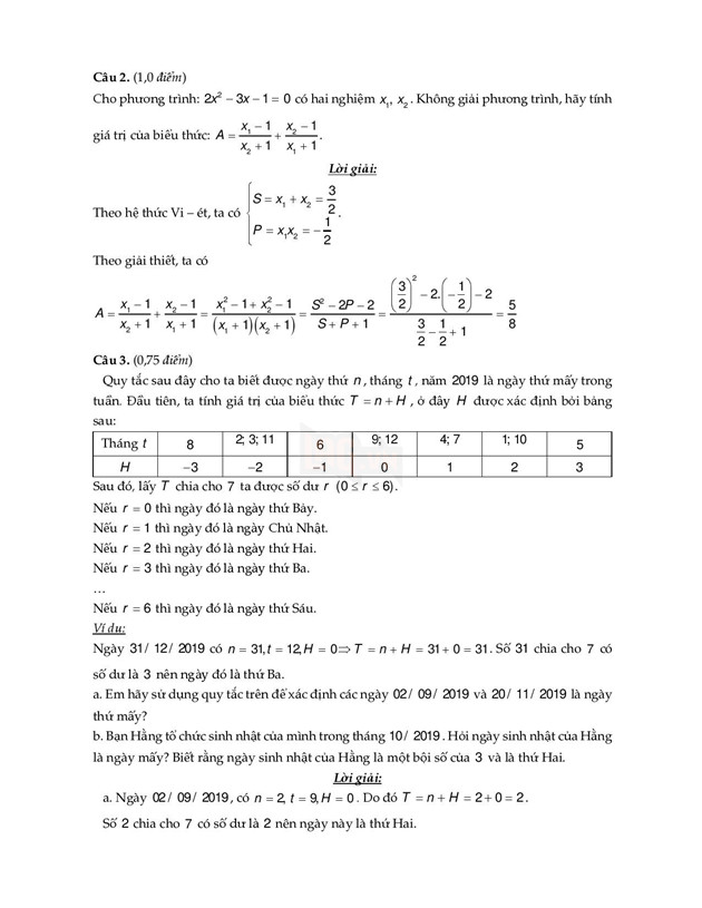 Đáp án môn Toán vào lớp 10 tại TP HCM năm 2019 - Ảnh 2.