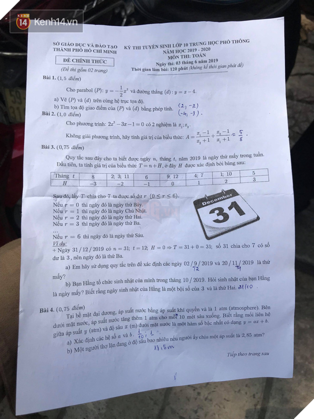 Đáp án môn Toán vào lớp 10 tại TP HCM năm 2019 - Ảnh 7.
