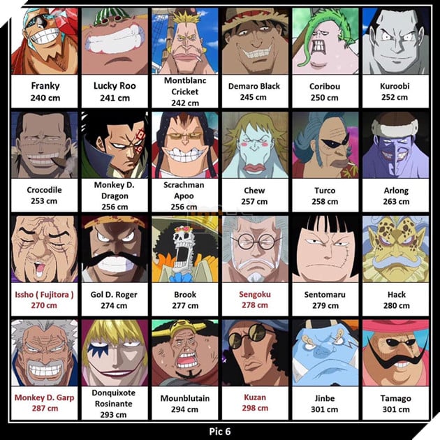 One Piece: Tổng hợp chiều cao thực tế của tất cả những nhân vật từng xuất hiện 6