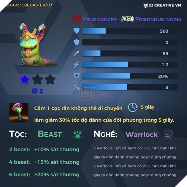 Auto Chess Mobile - Tổng hợp toàn bộ chỉ số, tộc, hệ của các quân cờ trong game