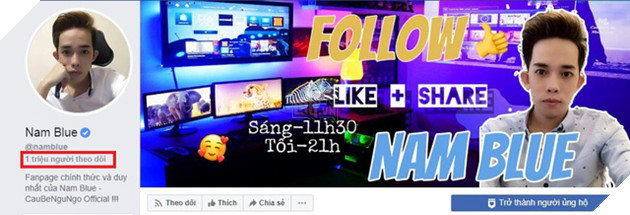 Nam Blue chính thức đạt 1 triệu lượt theo dõi dù bị chê bai chỉ trích đủ điều 2