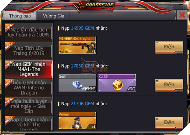 CrossFire Legends: Nạp 1 tặng 1 nhân dịp mùa giải Star League sắp khởi tranh 4