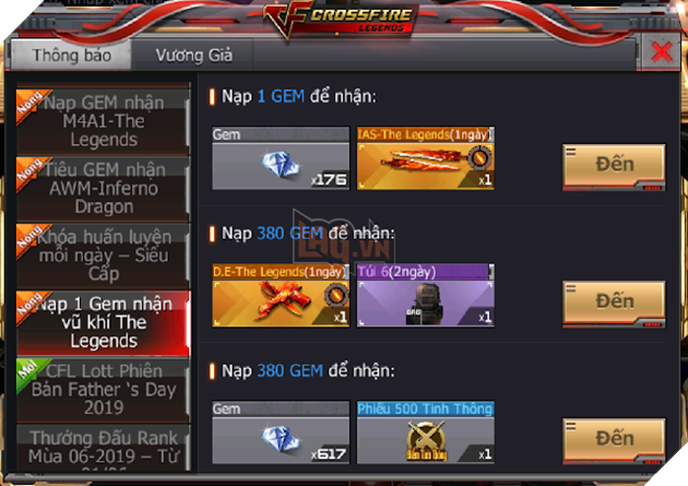 CrossFire Legends: Nạp 1 tặng 1 nhân dịp mùa giải Star League sắp khởi tranh 6